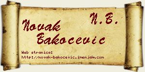Novak Bakočević vizit kartica